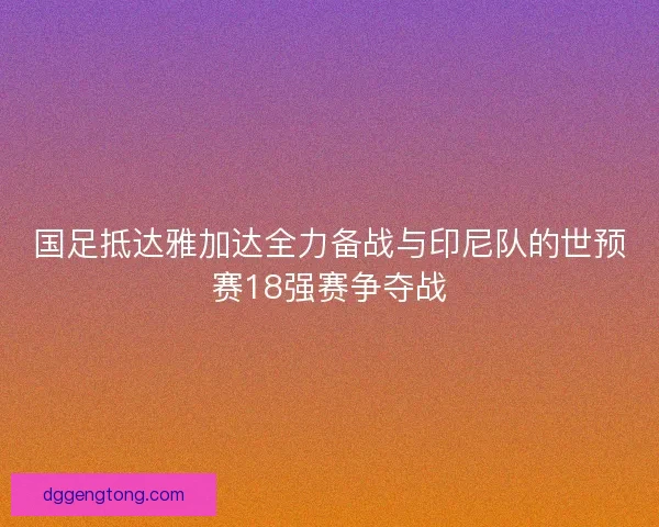 国足抵达雅加达全力备战与印尼队的世预赛18强赛争夺战